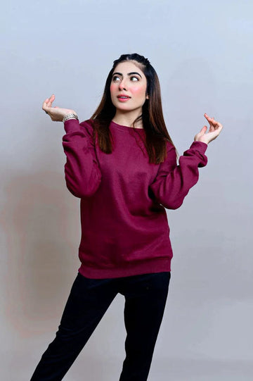 Maroon With Black Basic Kangaroo Hoodie