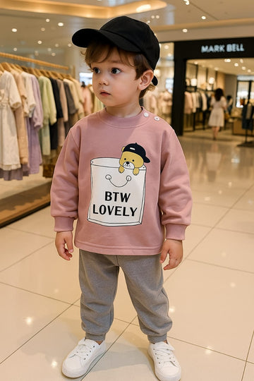 Fashion Heart Printed Kids Winter Suit