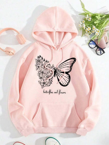 Women Stylish Butterfly Winter Hoodie