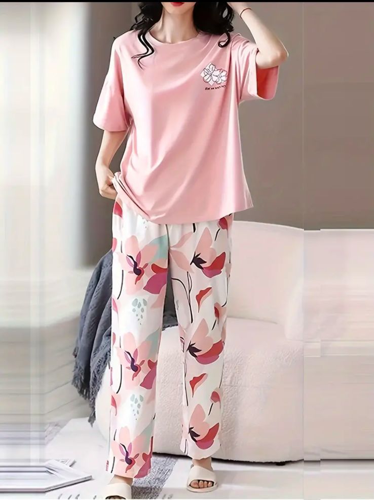 Women Printed Pajama Night Suit